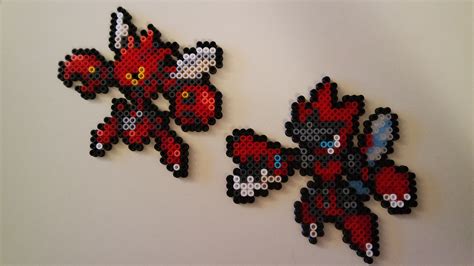 212 Cizayox / Scizor 212M Méga-Cizayox / Mega Scizor - Perler Beads by Vicsene | Pokemon segunda ...