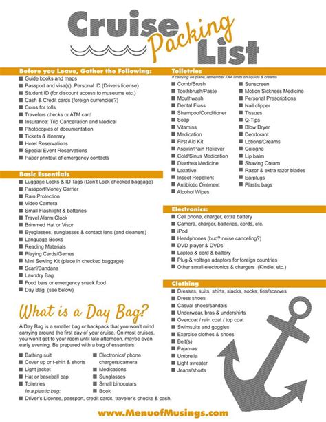 Cruise Packing List | Tips on What the "Necessities" Are {,pdf} | Packing list for cruise ...