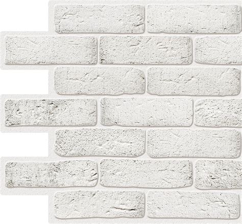 White Faux Bricks, 3.2 ft x 1.6 ft (96cm x 48cm), PVC 3D Wall Panel, Interior Design Wall ...