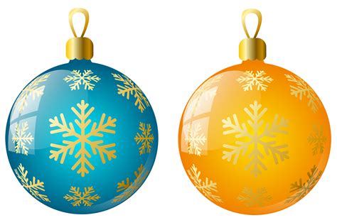 Large Size Transparent Yellow and Blue Christmas Ball Ornaments | Gallery Yopriceville - High ...