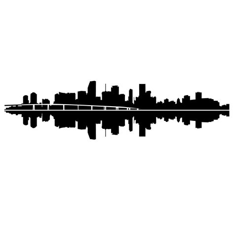 miami skyline silhouette | City skyline silhouette, Vinyl art stickers, Skyline silhouette