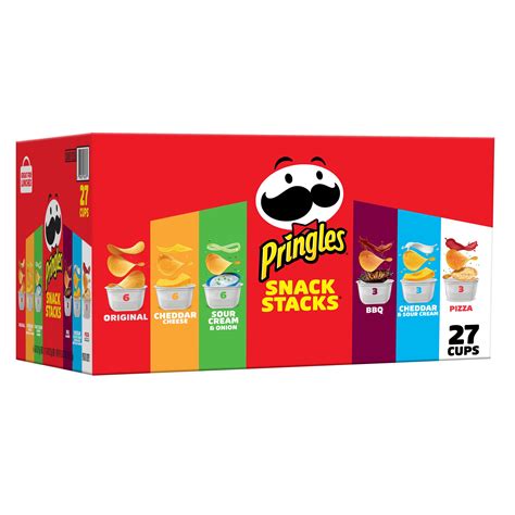 Pringles Potato Crisps Chips, Lunch Snacks, Office and Kids Snacks, Variety Pack, 19.5oz Box, 27 ...