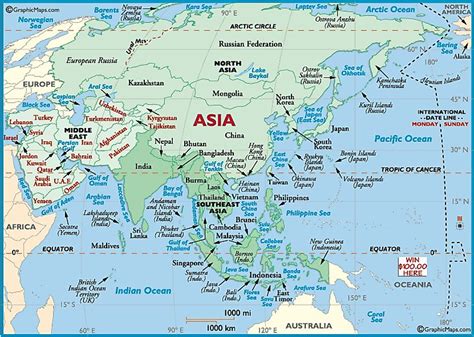 World Atlas Map Of Asia 9Ab1W - Large Map of Asia