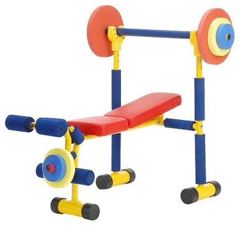 Redmon Fun and Fitness Exercise Equipment for Kids, Weight Bench Set ...