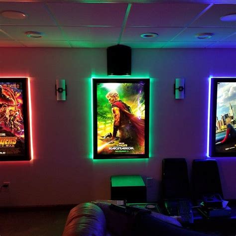 Colored Halo Movie Poster Led Light Box Display Frame Cinema Light up ...