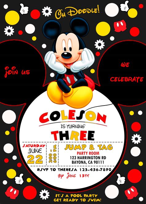 Mickey Mouse Birthday Party Invitation | Adorable Card