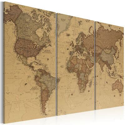 WORLD MAP Canvas Print Framed Wall Art Picture Image k-B-0053-b-e | eBay