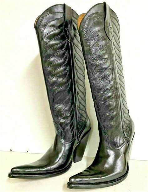 Cowboy boots men size 11 high heels extreme slanted 5¨ high in stock one pair. # ...