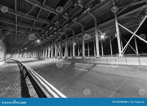 Empty Tunnel in the Dark. Transportation Background Stock Photo - Image of point, building ...