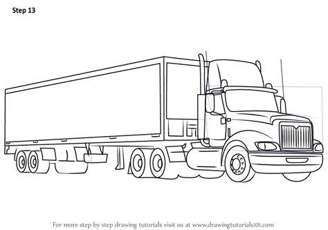 Learn How to Draw a Truck and Trailer (Trucks) Step by Step : Drawing ...