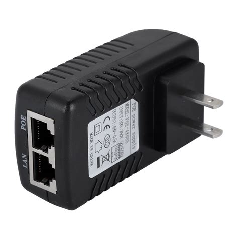 Peahefy 48V/0.5A POE Wall Plug Injector Ethernet Adapter PoE Power Supply for IP Camera 100-240V ...