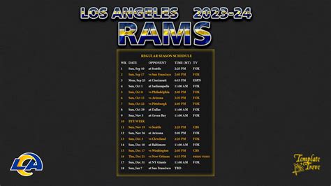 La Rams 2024 Schedule - Vikki Orelle