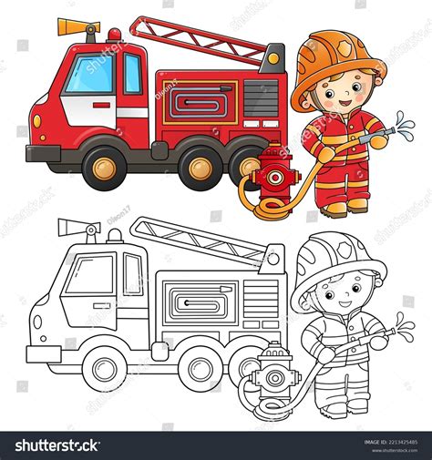 298 Fire Truck And Firemen At A Preschool Images, Stock Photos & Vectors | Shutterstock