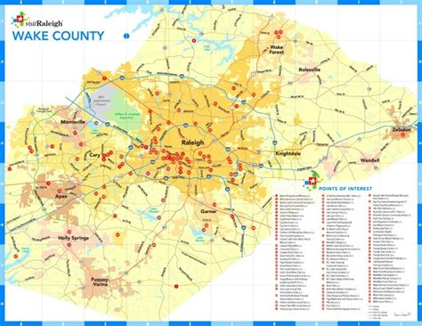 Wake County tourist map - Ontheworldmap.com