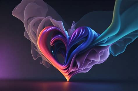 Premium AI Image | A heart rainbow smoke