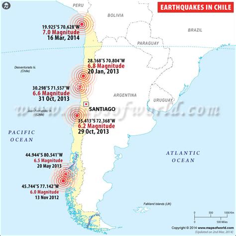 Earthquakes in Chile | Areas affected by Earthquakes in Chile