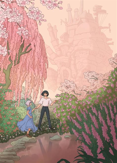 Howl's Moving Castle springtime fanart | El castillo ambulante, Castillos, Arte de ilustración