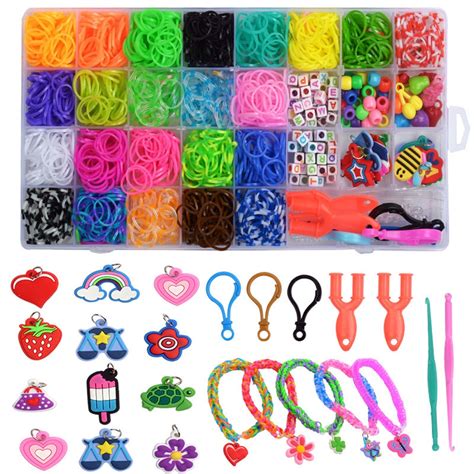 DIY Loom Band Kit 1500 Bands and Beautiful Accessories - Make Rainbow ...