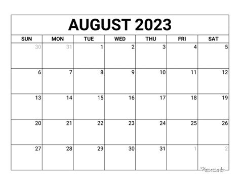 Aug 2023 Calendar With Holidays - Calendar 2023 With Federal Holidays