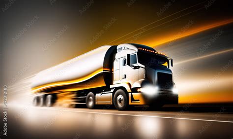 Fuel tanker truck concept in motion, Generative AI illustration Stock Illustration | Adobe Stock