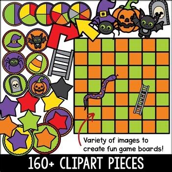 Halloween Game Boards Clipart - Holiday Seasonal Board Games Clip Art