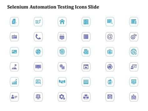 Selenium Automation Testing Icons Slide Ppt Portfolio Slideshow PDF