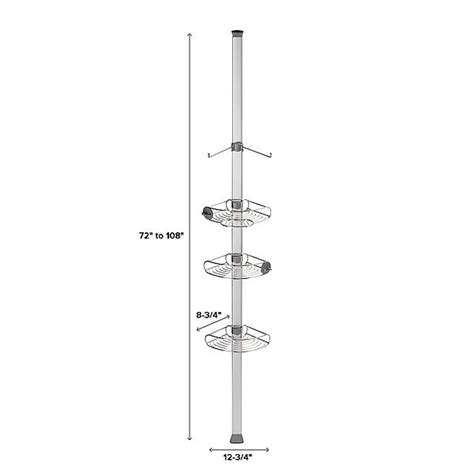 simplehuman Stainless Steel Tension Pole Shower Caddy | The Container Store