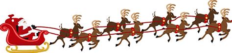 Santa, Rudolph, Sleigh - Free Christmas Clipart