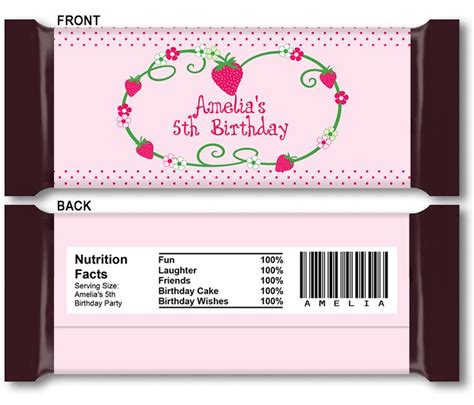 DIY Candy Bar Wrapper Templates – personalized candy bars