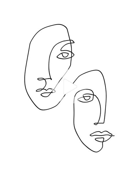 Un trait Faces Art Sketch Imprimer par TheRedFinchPrint - X-Petit ...