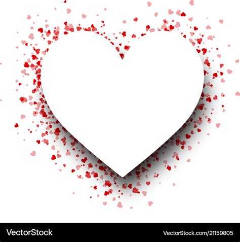 Heart shape background with red hearts Royalty Free Vector