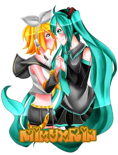 Miku x Rin [Vocaloid - FanArt] by Gabi-Sone | Miku, Fan art, Vocaloid