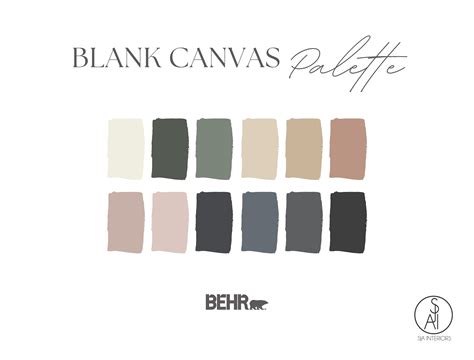 Blank Canvas Color Palette Behr Professional Paint Scheme - Etsy