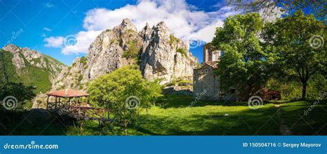 Exterior View To St. Nicola Shishevski Monastery at the Mountains Above Matka Canyon, North ...