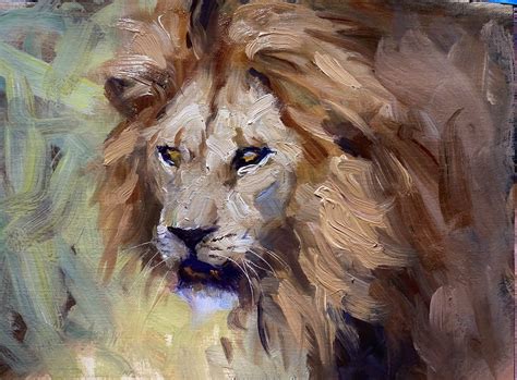 Male Lion 2 Oil Painting – Dean Adams Art