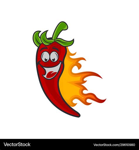 Spicy chili pepper clip art cartoon with simple Vector Image