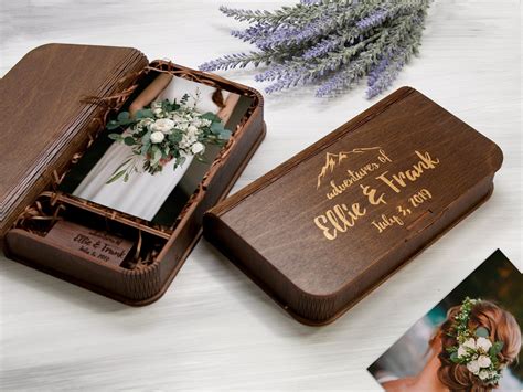 Wedding Photo Box Personalized Mountain Gift for Couple Wood Photo ...