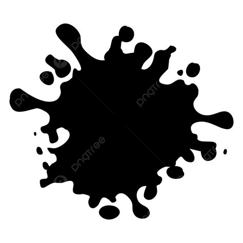 Black Ink Blot Spot Paint Splash On Transparent Background, Ink, Spot ...