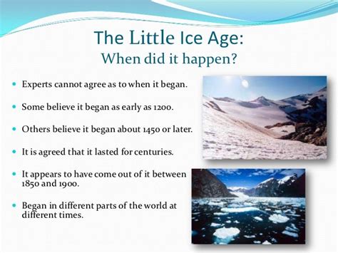 Climate & history little ice age