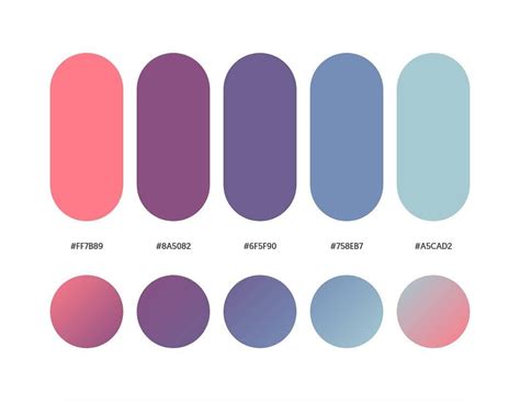 32 Beautiful Color Palettes With Their Corresponding Gradient Palettes | Hex color palette, Flat ...