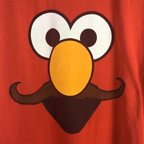 Sesame Street Mustache Elmo T Shirt Funny Graphic... - Depop