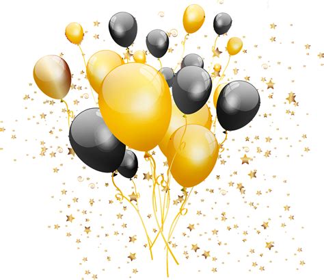 Black And Gold Balloons PNG Images Transparent Free Download