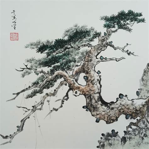 Peinture Pine tree par Du Mingxuan | Carré d'artistes