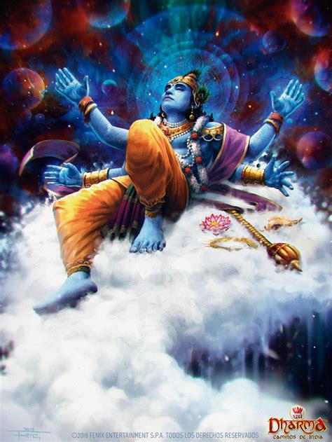 Dream of Vishnu by Feig-Art | Krishna painting, Vishnu, Hindu art