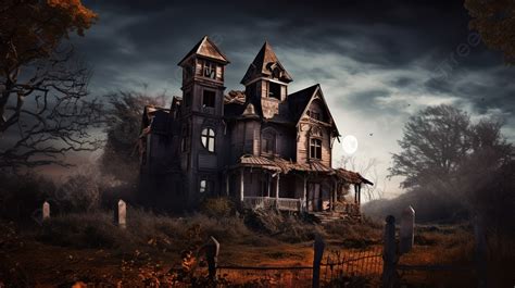 Creepy House In The Dark Background, Picture Of Haunted Houses For Halloween, Halloween, Haunted ...