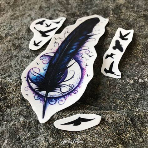 Raven Feather Temporary Tattoo Raven Feather Tattoo | Etsy 4 Tattoo, Witch Tattoo, Raven Tattoo ...