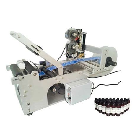 Small semi automatic glass bottle labeling machine with label printing machine-in Vacuum Food ...