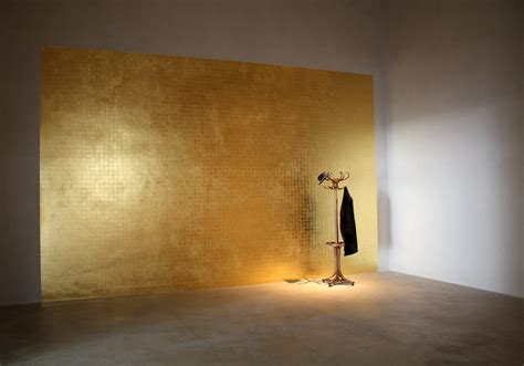 Gold Wall | Gold painted walls, Gold walls, Wall painting living room