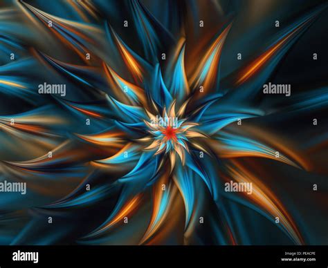 An abstract computer generated modern fractal design on dark background. Abstract fractal color ...