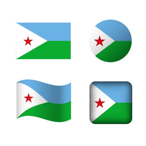 Vector Djibouti National Flag Icons Set 34324414 Vector Art at Vecteezy